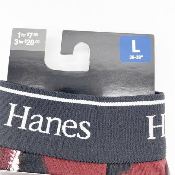 Hanes Men's Black Printed Premium Stretch Trunk Modern Fit Underwear L 36-38" - Picture 2 of 4